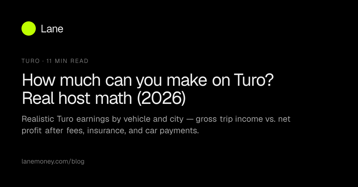 Lane: How much can you make on Turo? Real host math (2026)